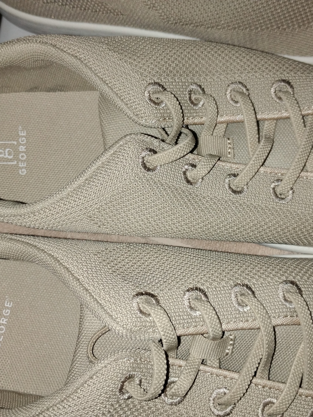 George Men's Canvas Lace-Up Sneakers in Beige Taupe